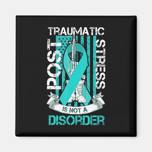 Aquamarine Ribbon Post Traumatic Stress Flag Ptsd Magnet (Vorne)