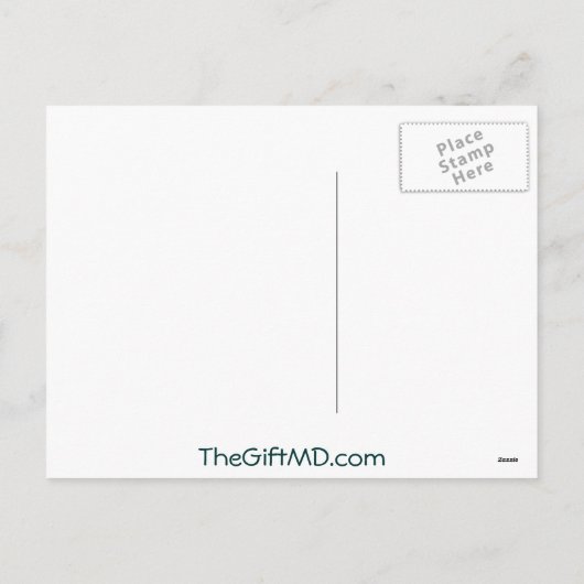 Aquamarine Ribbon Rentier Feiertagspostkarte (Rückseite)