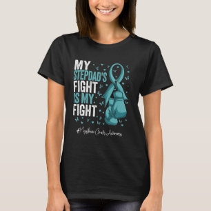 Aquamarine Ribbon Stepdad Myasthenia Gravis Bewuss T-Shirt