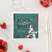 Aquamarine Rock'n'Roll Star Geburtstagsfeier Serviette (Beispiel)
