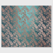 Aquamarine Rosa Rose Gold Powder Imitate Blush Blu Geschenkpapier (Flach)