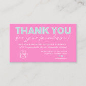 Aquamarine Rosa-Script-Foto Logo-Bestellung Vielen Visitenkarte (Vorderseite)