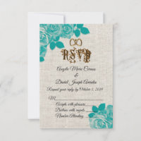 Aquamarine Rose auf Leinenhochzeit