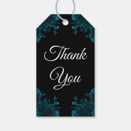 Aquamarine Rose Black Gothic Hochzeit Vielen Dank Geschenkanhänger