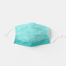 Aquamarine Rose Blaues Blumenmuster Mund-Nasen-Maske Aus Stoff