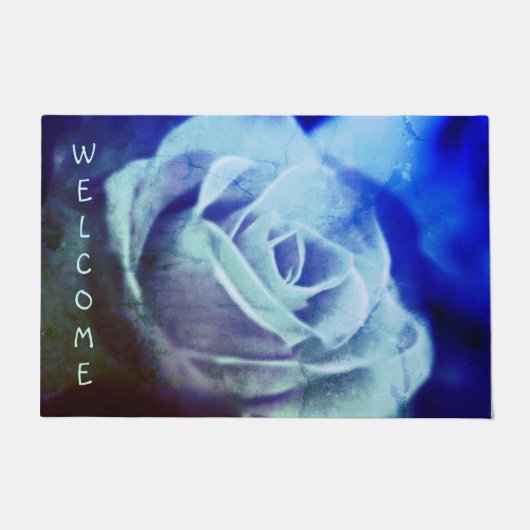 Aquamarine Rose Door Mat Fußmatte (Vorderseite)