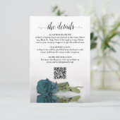 Aquamarine Rose Elegante Hochzeitdetails QR-Code Begleitkarte (Stehend Vorderseite)