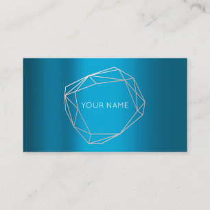 Aquamarine Rose Geometrischer Rahmen-Minimalismus Visitenkarte