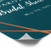 Aquamarine Rose Gold Brautparty Willkommen Poster (Ecke)