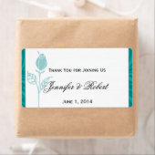 Aquamarine Rose Grafisches Hochzeitswasserflaschen (Insitu)