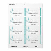 Aquamarine Rose Grafisches Hochzeitswasserflaschen (Vorne)