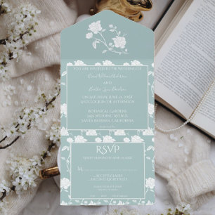 Aquamarine Rose Hochzeit in einer Einladung