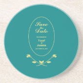 Aquamarine Rose Hochzeit speichern Sie das Datum Getränkeuntersetzer (Vorne)