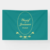 Aquamarine Rose Hochzeitsbanner Banner (Horizontal)