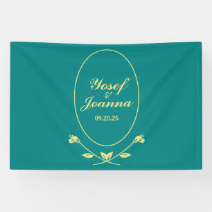 Aquamarine Rose Hochzeitsbanner Banner