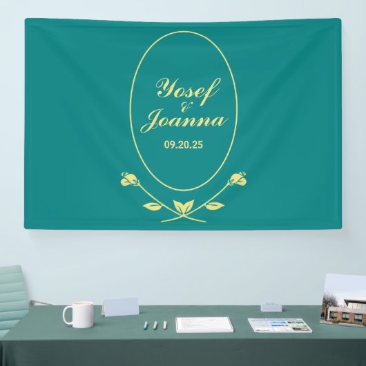 Aquamarine Rose Hochzeitsbanner Banner (Messe)