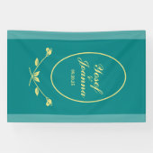 Aquamarine Rose Hochzeitsbanner Banner (Horizontal)