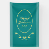 Aquamarine Rose Hochzeitsbanner Banner (Vertikal)