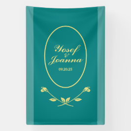 Aquamarine Rose Hochzeitsbanner Banner