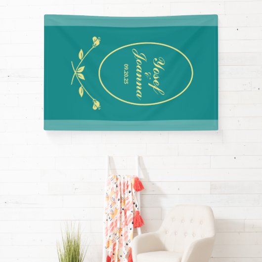 Aquamarine Rose Hochzeitsbanner Banner (InSitu)