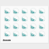 Aquamarine Rose mit Band Runder Aufkleber (Blatt)