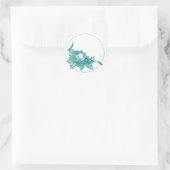 Aquamarine Rose mit Band Runder Aufkleber (Tasche)