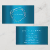 Aquamarine Rose Poligonal Frame Geometrie Minimali Visitenkarte (Vorne/Hinten)