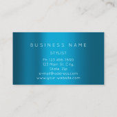 Aquamarine Rose Poligonal Frame Geometrie Minimali Visitenkarte (Rückseite)