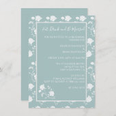 Aquamarine Rose Probe Abendessen Einladung (Vorne/Hinten)