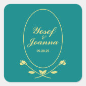 Aquamarine Rose Quadratischer Aufkleber (Vorderseite)