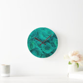 aquamarine Rose Runde Wanduhr (Zuhause)