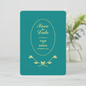 Aquamarine Rose Save The Date (Stehend Vorderseite)