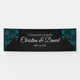 Aquamarine Rose Schwarz-Gotik-Hochzeit Banner