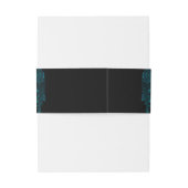 Aquamarine Rose Schwarz-Gotik-Hochzeit Einladungsbanderole (Rückseitenbeispiel)