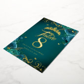 Aquamarine Rose Swirl Quinceanera Gold Tischnummer (Gedreht)