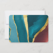 Aquamarine Rostcreme Agate Stone Save the Date Einladung (Rückseite)