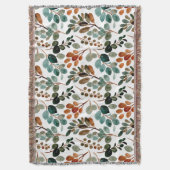 Aquamarine Rostfläche Grünbraun Blätter Herbst Decke (Vorderseite Vertikal)