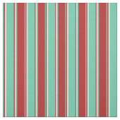 Aquamarine, rot und hellgelb farbiges Muster Stoff (Muster)