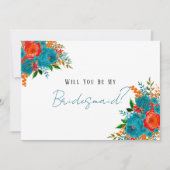 Aquamarine rote Orangenblume, du bist meine Brides Einladung (Vorderseite)