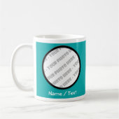Aquamarine Round-Foto- und Text-Tasse - Erstellen Kaffeetasse (Links)