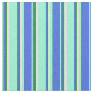 Aquamarine, Royal Blue, Forest Green und Lavender Stoff