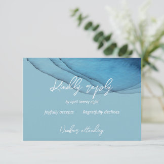 Aquamarine RSVP Karte