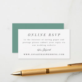 Aquamarine RSVP-Karte für einfache Zweigstellen-Ho Begleitkarte