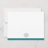 Aquamarine RSVP-Karte für klassische Damaskus RSVP Karte (Rückseite)