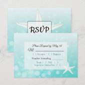 Aquamarine RSVP-Karte RSVP Karte (Vorne/Hinten)