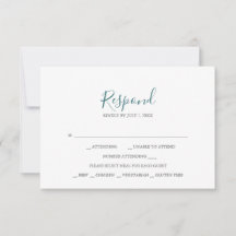 Aquamarine RSVP-Karten für Hochzeiten