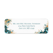 Aquamarine Rücksendeadresse des Aquarells (Vorne)