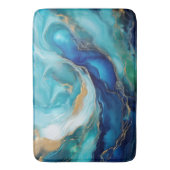 Aquamarine Ruhe: Abstrakte Kunst des Ozeans Badematte (Vorderseite Vertikal)