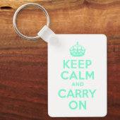 Aquamarine Ruhe bewahren und weiter tragen Schlüsselanhänger (Vorderseite)