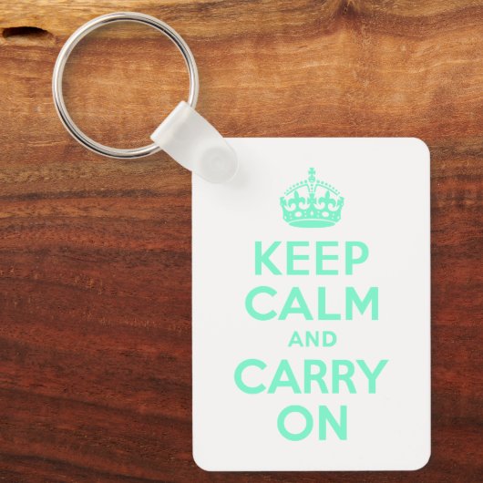 Aquamarine Ruhe bewahren und weiter tragen Schlüsselanhänger (Vorderseite)